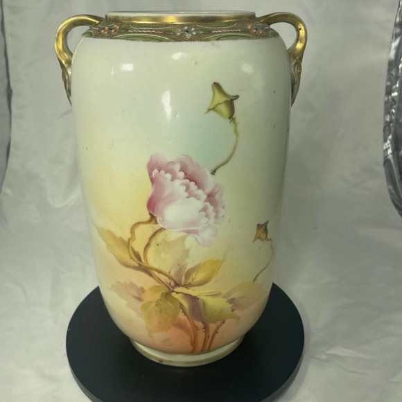 Antique hand painted large vase - Picture 2 of 12
